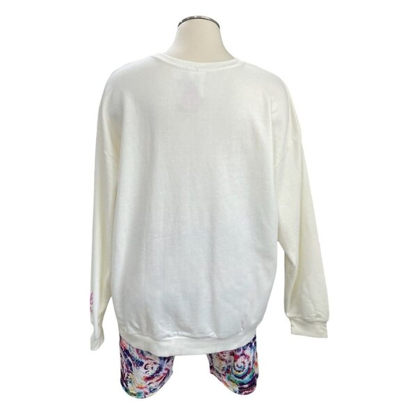 Barbie Vacay Mode Sweatshirt 3X Tie Dye Shorts 2X Set Y2K Barbiecore Retro Beach - Picture 13 of 15